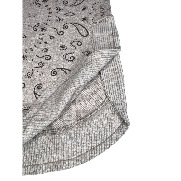 Democracy Drop Shoulder Sleeve Scoop Neck Printed Hi-Low Hem Knit Top Medium - Picture 6 of 16